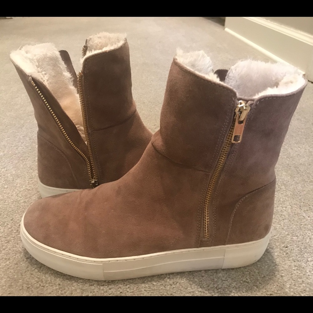 JSlides fur-lined platform boot